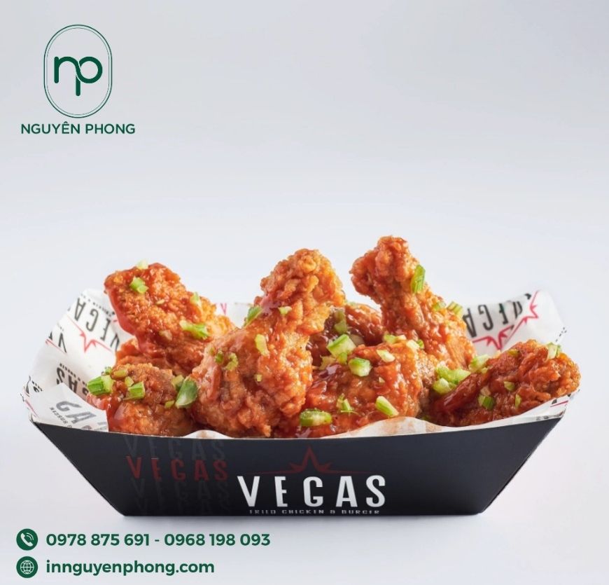 Mẫu hộp gá rán phong cách đơn giản